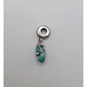 Pandora Tropical Parrot Mixed Enamels Teal & Clear CZ Dangle Authentic
